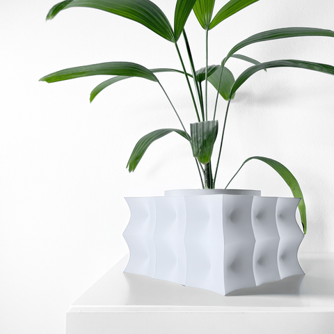 Ghiveci de flori 3d Bloomex patrat 19 x 14 cm, Culoare Alb 3dv0459 foto