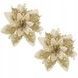 Set 10 ornamente pentru bradul de Craciun, stea Poinsettia, 13cm, auriu crem 10xCA-0730 foto 2