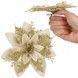 Set 10 ornamente pentru bradul de Craciun, stea Poinsettia, 13cm, auriu crem 10xCA-0730 foto 3
