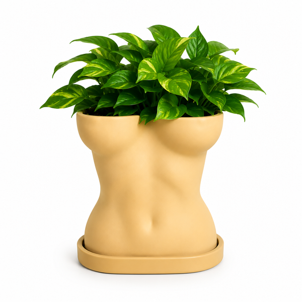 Ghiveci &ndash; vază de flori 3D &bdquo;Thalia&rdquo; bej &ndash; siluetă feminină 200 &times; 205 mm 3dv1116 foto