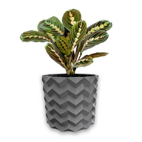 Ghiveci de flori 3d, Pixelon , rotund 11 x 10 cm, Culoare Gri 3dv0556 foto