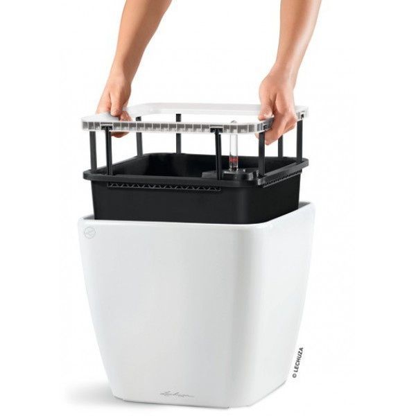 Ghiveci inteligent Lechuza Quadro Premium LS 28 pătrat 9 l 28 x 26 cm, culoare antracit 16143 foto
