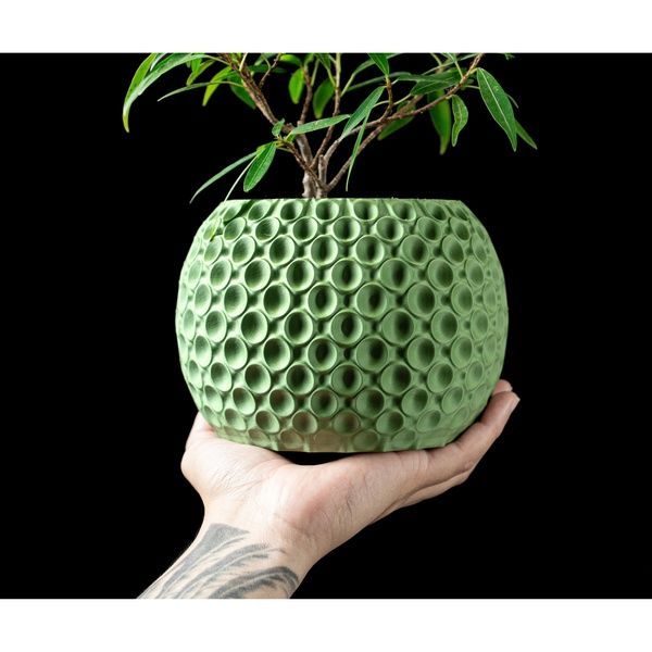 Ghiveci de flori 3d Sferra rotund 16 x 14 cm, Culoare Verde 3dv0386 foto