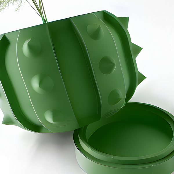 Ghiveci de flori 3d Spike rotund 18 x 12.5 cm, Culoare Verde 3dv0446 foto