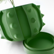 Ghiveci de flori 3d Spike rotund 18 x 12.5 cm, Culoare Verde 3dv0446 foto 3
