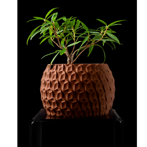Ghiveci de flori 3d Antic Premium rotund 16 x 11 cm, Culoare Maro 3dv0090 foto