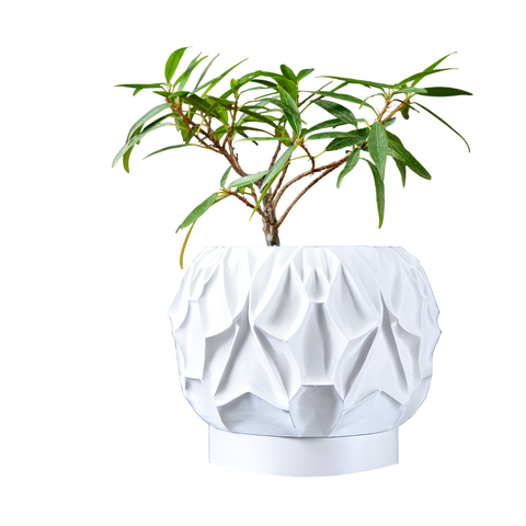 Ghiveci de flori 3d Mistella rotund 15 x 12.5 cm, Culoare Alb 3dv0397 foto