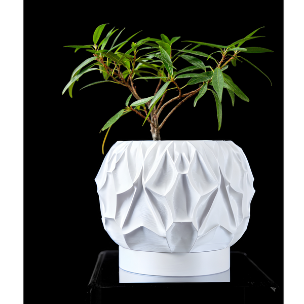 Ghiveci de flori 3d Mistella rotund 15 x 12.5 cm, Culoare Alb 3dv0397 foto