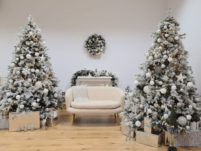 Brad artificial premium ALPIN Snow, ace 3D+2D PVC, PE, 220 cm, cu suport metalic, Nins TSV1254 foto
