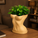 Ghiveci &ndash; vază de flori 3D &bdquo;Thalia&rdquo; bej &ndash; siluetă feminină 220 &times; 225 mm 3dv1119 foto 4