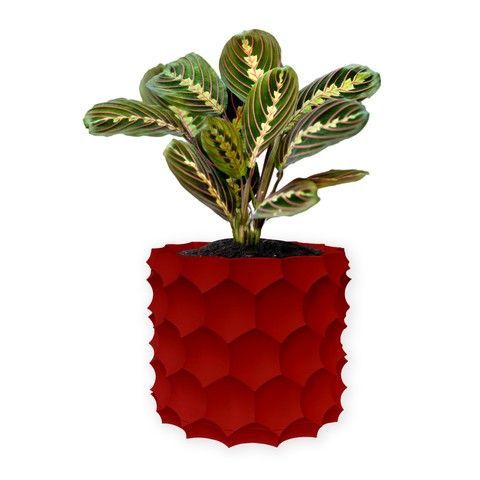 Ghiveci de flori 3d, Razorix , rotund 13 x 12 cm, Culoare Rosu 3dv0859 foto