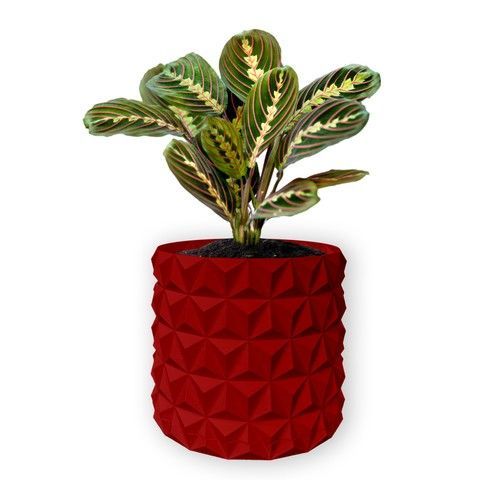 Ghiveci de flori 3d, Krystar , rotund 11 x 10 cm, Culoare Rosu 3dv0759 foto