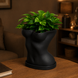 Ghiveci &ndash; vază de flori 3D &bdquo;Thalia&rdquo; negru &ndash; siluetă feminină 220 &times; 225 mm 3dv1120 foto 4
