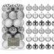Set globuri de Craciun, 30 bucati, 3 modele, 6cm, argintiu CA-0007 foto 4