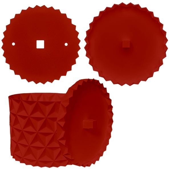 Ghiveci de flori 3d, Trigrix , rotund 15.5 x 14.5 cm, Culoare Rosu 3dv0910 foto