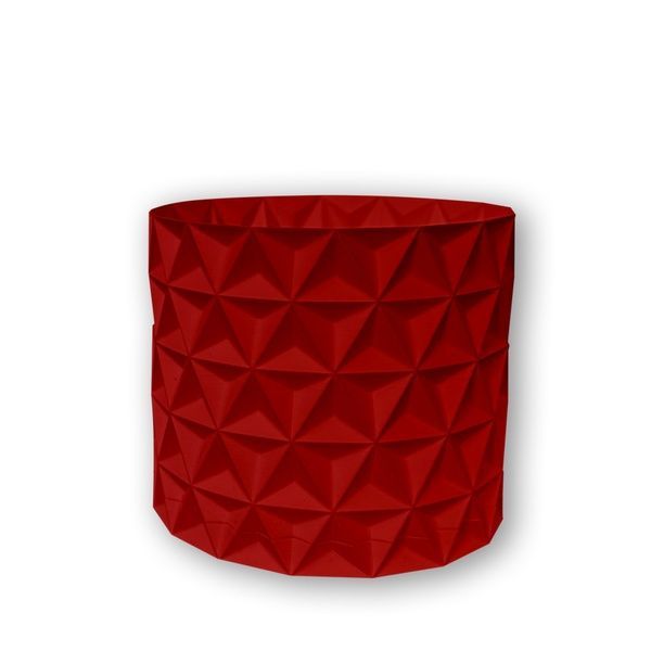 Ghiveci de flori 3d, Trigrix , rotund 15.5 x 14.5 cm, Culoare Rosu 3dv0910 foto
