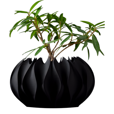 Ghiveci de flori 3d Roundflower Premium rotund 21 x 12 cm, Culoare Antracit 3dv0195 foto