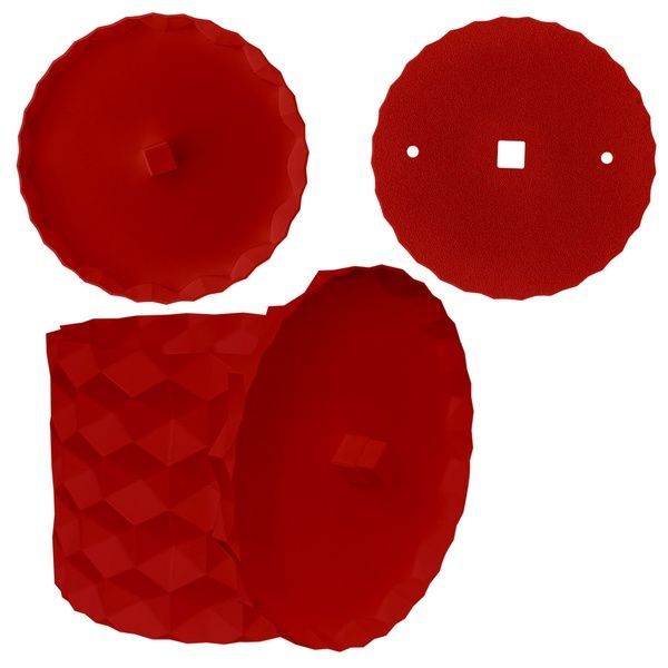 Ghiveci de flori 3d, Geonix , rotund 13 x 12 cm, Culoare Rosu 3dv0712 foto