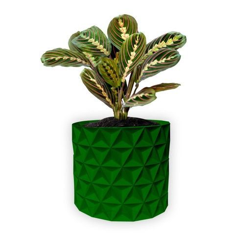 Ghiveci de flori 3d, Trigrix , rotund 11 x 10 cm, Culoare Verde 3dv0913 foto