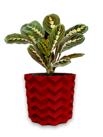Ghiveci de flori 3d, Pixelon , rotund 12 x 11 cm, Culoare Rosu 3dv0564 foto