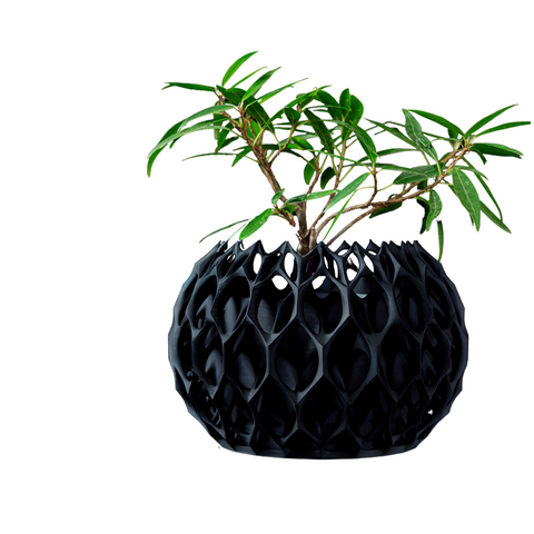 Ghiveci de flori 3d Lavarra rotund 15.5 x 12.5 cm, Culoare Antracit 3dv0480 foto