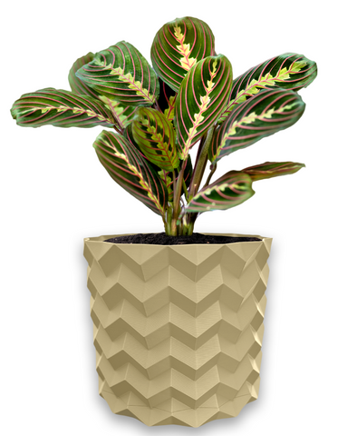 Ghiveci de flori 3d, Pixelon , rotund 18 x 16.5 cm, Culoare Bej 3dv0597 foto