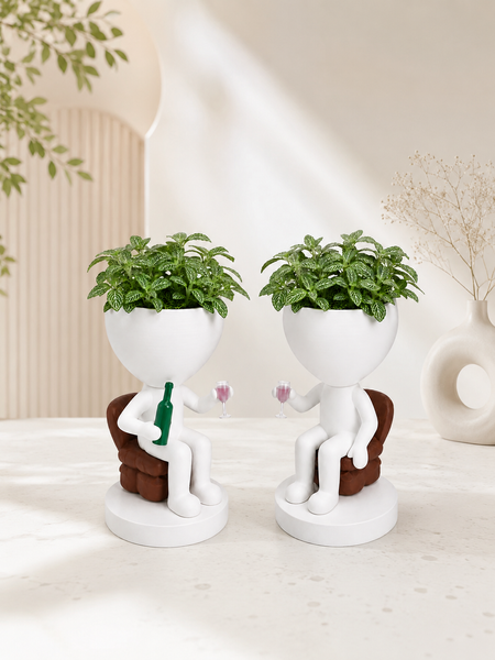 Ghiveci de flori 3D WineBuddy Duo, alb, 100 &times; 170 mm 3dv1008 foto