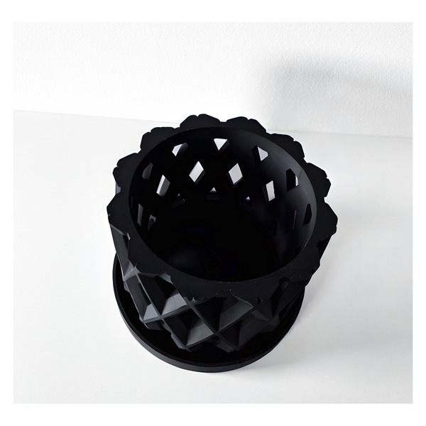 Ghiveci de flori 3d Orchid Halo Premium rotund 15 x 11.5 cm, Culoare Antracit 3dv0197 foto