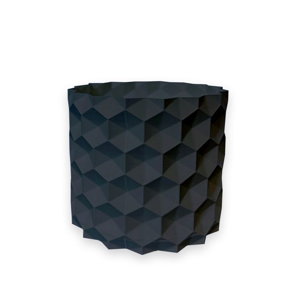 Ghiveci de flori 3d, Geonix , rotund 12 x 11 cm, Culoare Antracit 3dv0697 foto