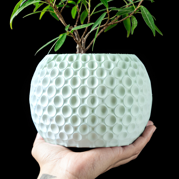 Ghiveci de flori 3d Sferra rotund 16 x 14 cm, Culoare Alb 3dv0380 foto