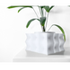 Ghiveci de flori 3d Bloomex patrat 21 x 15 cm, Culoare Alb 3dv0460 foto 3