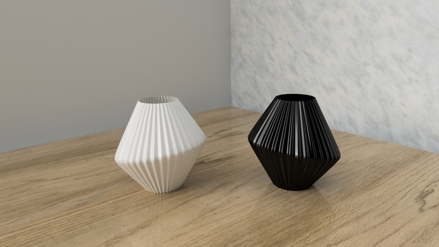 Vaza 3d Xenonis mini Premium rotund 16 x 14 cm, Culoare Negru 3dv0013 foto