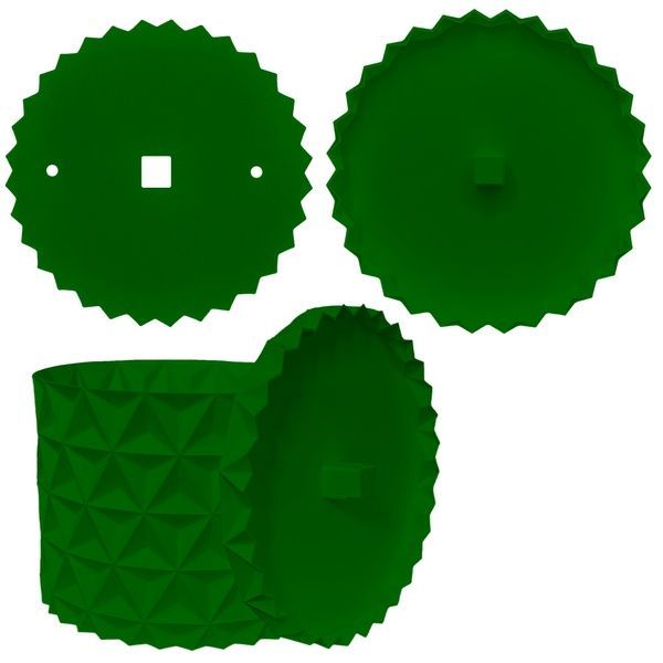 Ghiveci de flori 3d, Trigrix , rotund 13 x 12 cm, Culoare Verde 3dv0915 foto