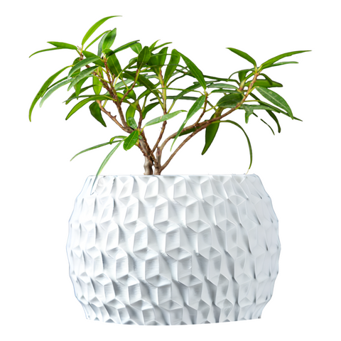 Ghiveci de flori 3d Antic Premium rotund 12.5 x 9 cm, Culoare Аlb 3dv0079 foto