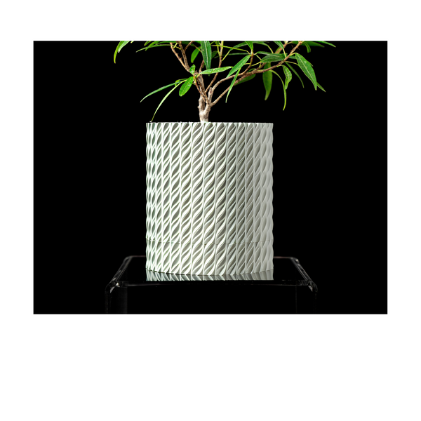 Ghiveci de flori 3d Folium Premium rotund 10.5 x 12 cm, Culoare Аlb 3dv0018 foto
