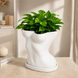 Ghiveci &ndash; vază de flori 3D &bdquo;Thalia&rdquo; alb &ndash; siluetă feminină 150 &times; 155 mm 3dv1077 foto 2