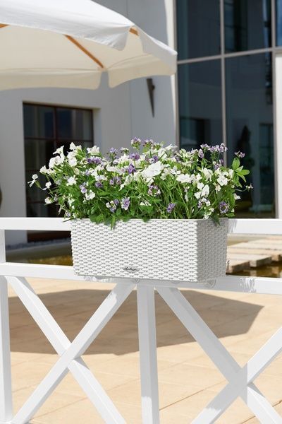 Ghiveci inteligent Lechuza Balconera Cottage 50 dreptunghiular 8 l 19 x 50 x 19 cm, Culoare Alb 15600 foto