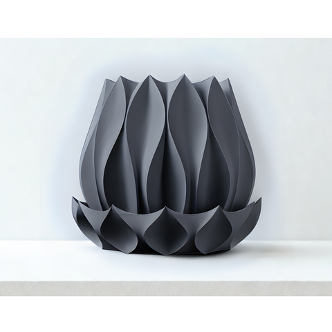 Ghiveci de flori 3d Tallflower Premium rotund 16.5 x 15 cm, Culoare Gri 3dv0163 foto