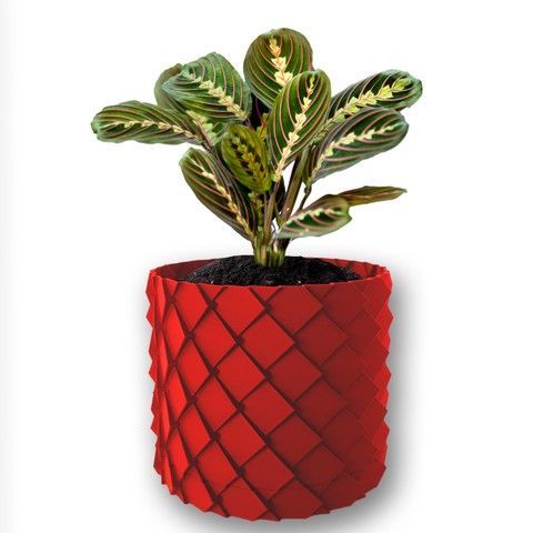 Ghiveci de flori 3d, Volcanic Dragon , rotund 16.5 x 15.5 cm, Culoare Rosu 3dv0617 foto