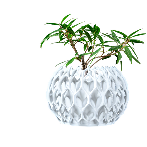 Ghiveci de flori 3d Lavarra rotund 17 x 13.5 cm, Culoare Alb 3dv0484 foto