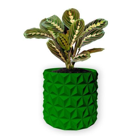 Ghiveci de flori 3d, Krystar , rotund 13 x 12 cm, Culoare Verde 3dv0768 foto