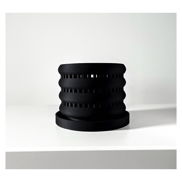 Ghiveci de flori 3d Orchid Lume Premium rotund 17 x 13 cm, Culoare Antracit 3dv0223 foto