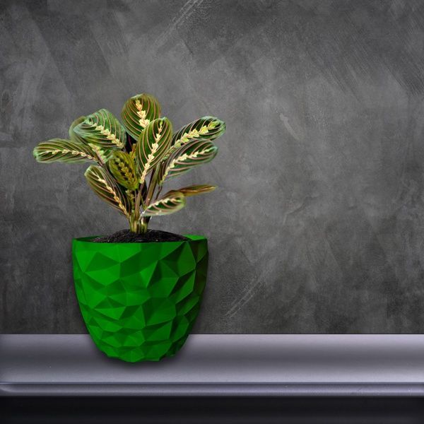 Ghiveci de flori 3d, Dunora , rotund 11 x 10 cm, Culoare Verde 3dv0668 foto