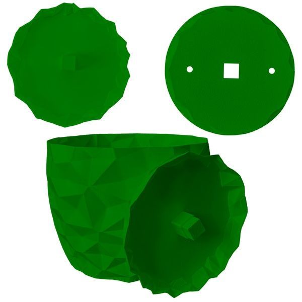 Ghiveci de flori 3d, Dunora , rotund 11 x 10 cm, Culoare Verde 3dv0668 foto