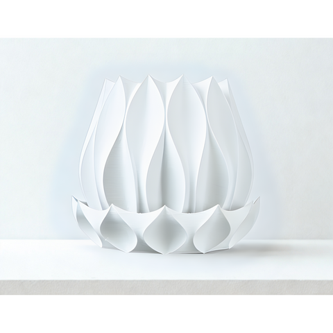 Ghiveci de flori 3d Tallflower Premium rotund 12.5 x 11.5 cm, Culoare Alb 3dv0171 foto