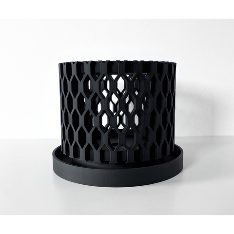Ghiveci de flori 3d Orchid Aera Premium rotund 15 x 12 cm, Culoare Antracit 3dv0281 foto