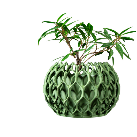 Ghiveci de flori 3d Lavarra rotund 13.5 x 11.5 cm, Culoare Verde 3dv0485 foto