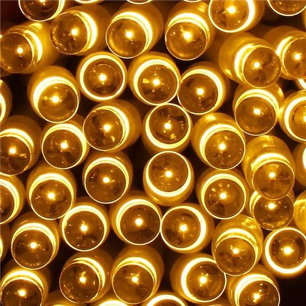 Instalatie lumini de exterior pentru gradina, 5 metri, 50 LED-uri, cu baterii, galben CL-4027 foto