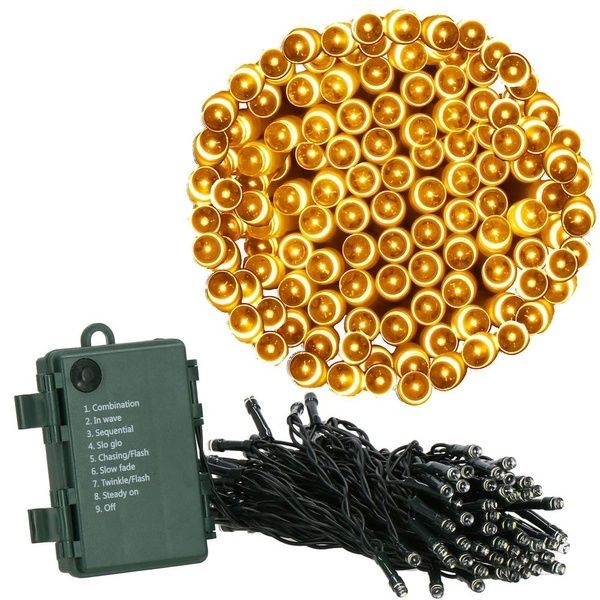 Instalatie lumini de exterior pentru gradina, 5 metri, 50 LED-uri, cu baterii, galben CL-4027 foto