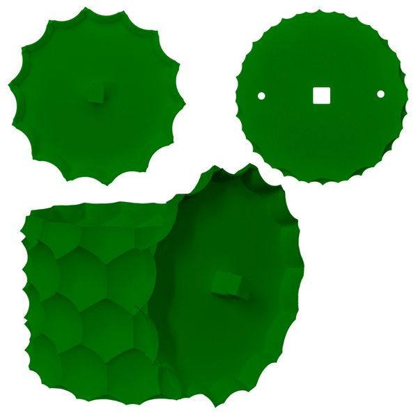 Ghiveci de flori 3d, Razorix , rotund 16.5 x 15.5 cm, Culoare Verde 3dv0869 foto